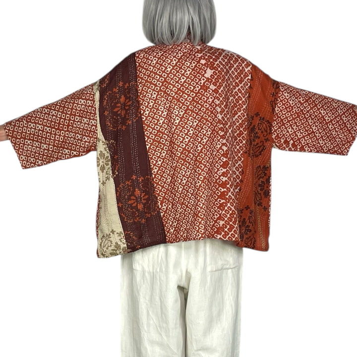 KIMONO PRINT/OMBRE CROP TENT SHIRT