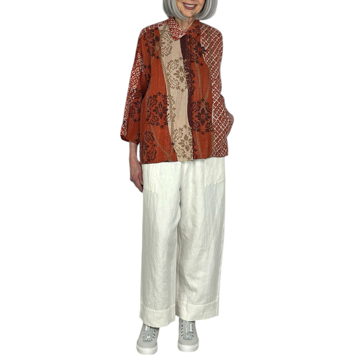 KIMONO PRINT/OMBRE CROP TENT SHIRT