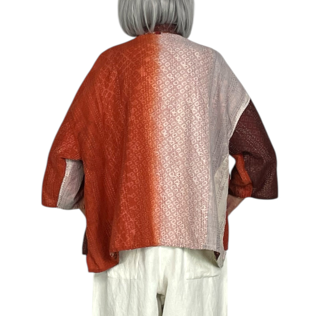 KIMONO PRINT/OMBRE CROP TENT SHIRT