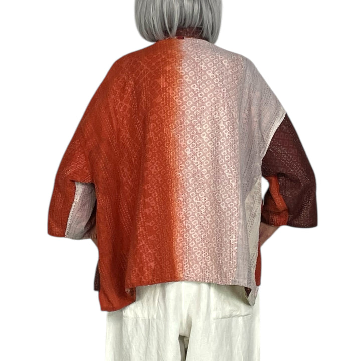 KIMONO PRINT/OMBRE CROP TENT SHIRT