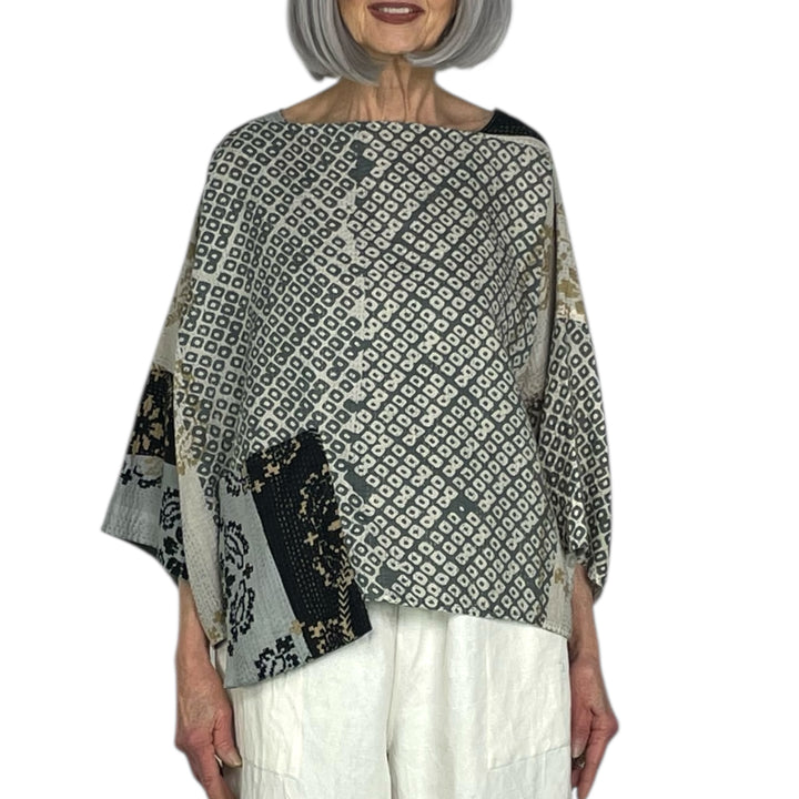 KIMONO PRINT/OMBRE MIO CROP TOP