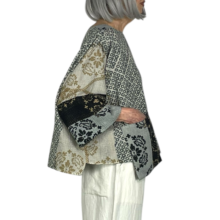 KIMONO PRINT/OMBRE MIO CROP TOP