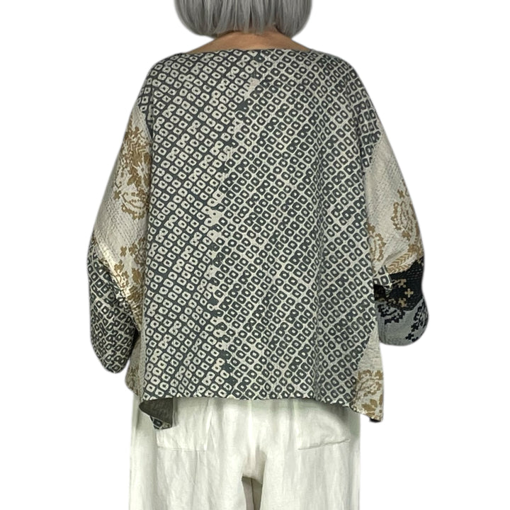 KIMONO PRINT/OMBRE MIO CROP TOP