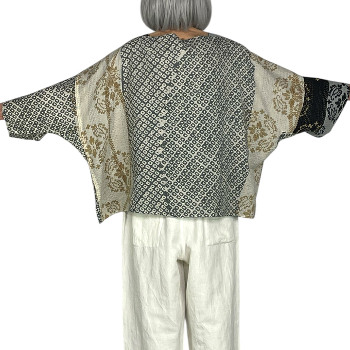 KIMONO PRINT/OMBRE MIO CROP TOP