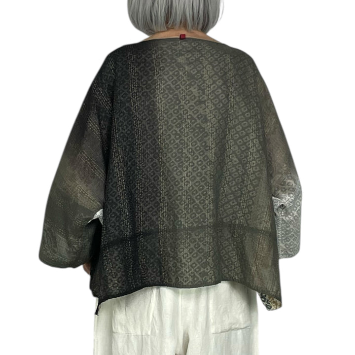 KIMONO PRINT/OMBRE MIO CROP TOP