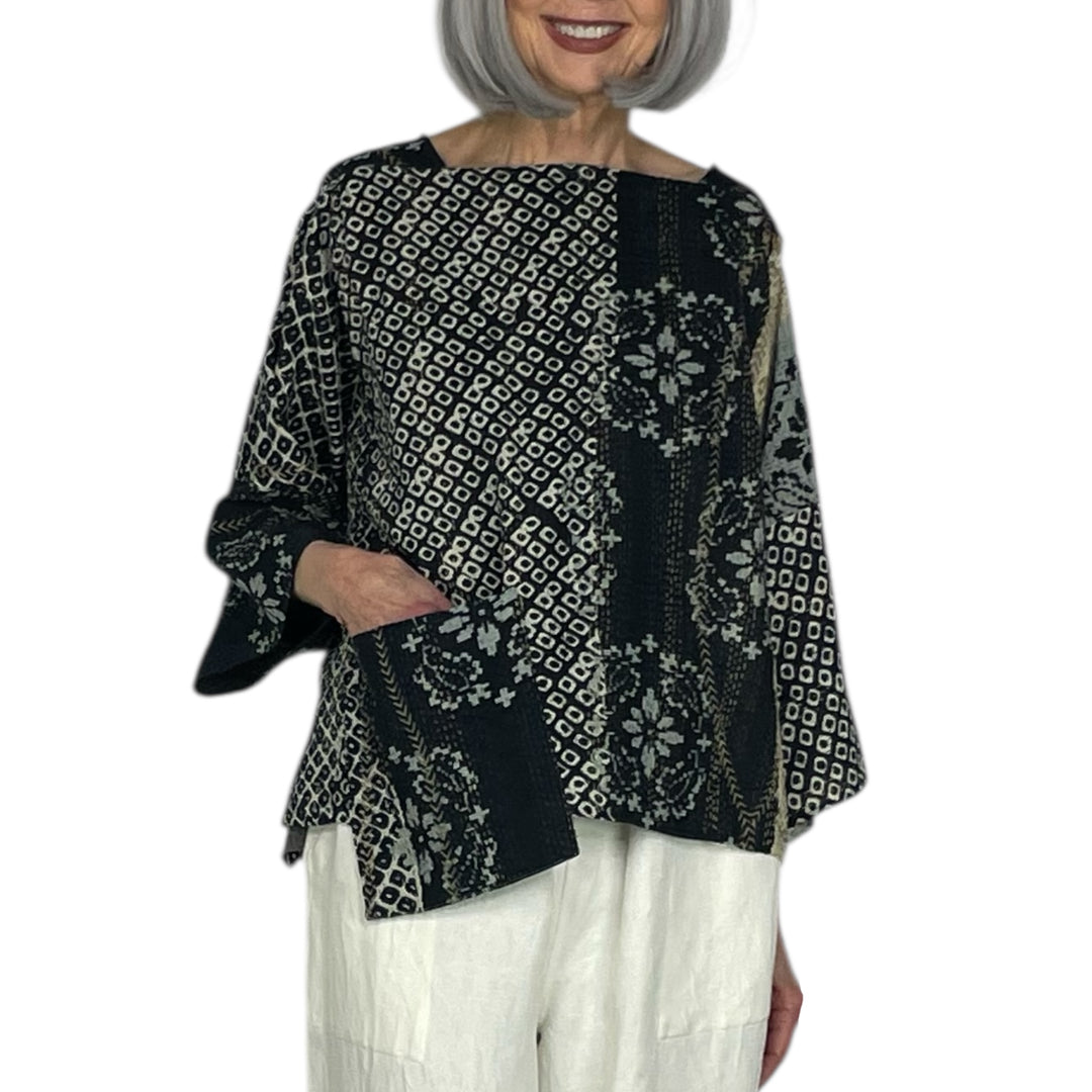 KIMONO PRINT/OMBRE MIO CROP TOP