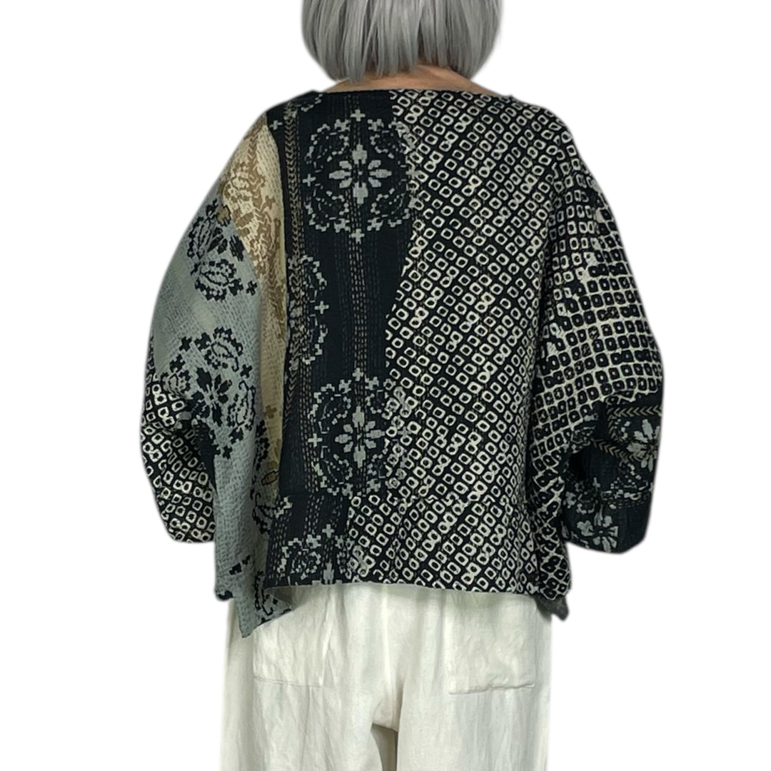 KIMONO PRINT/OMBRE MIO CROP TOP