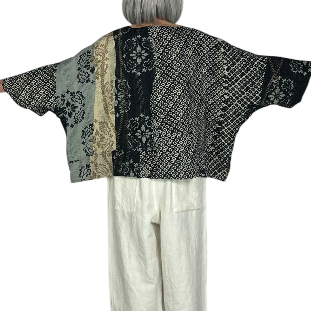 KIMONO PRINT/OMBRE MIO CROP TOP