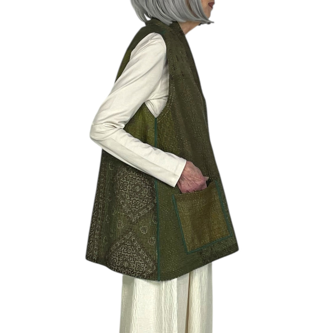 MUJI PATCH KIMONO VEST SHORT