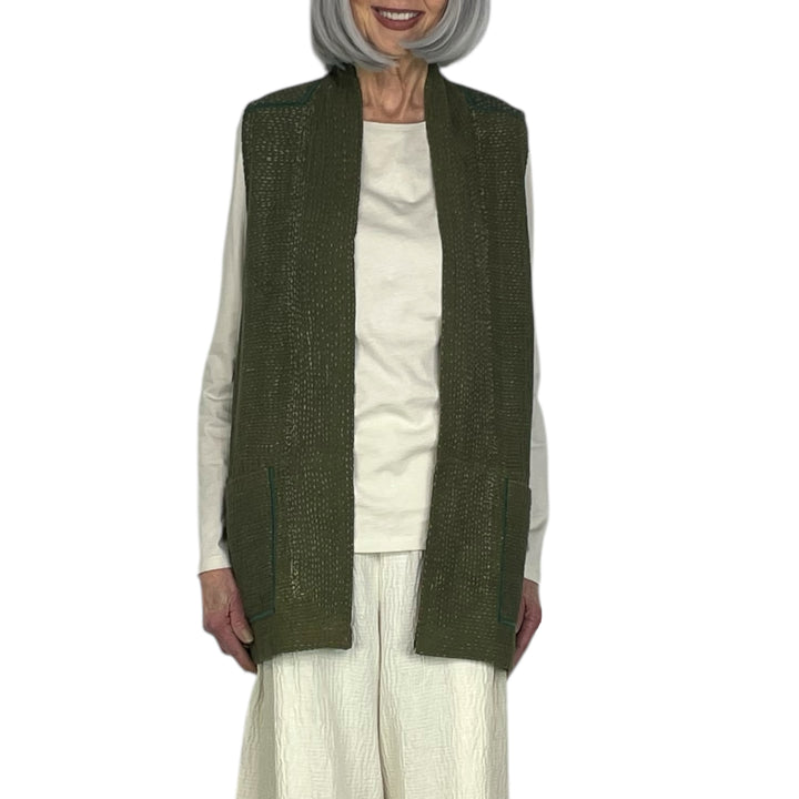 MUJI PATCH KIMONO VEST SHORT