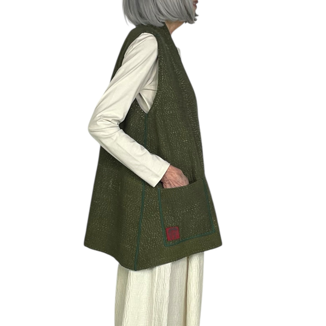 MUJI PATCH KIMONO VEST SHORT