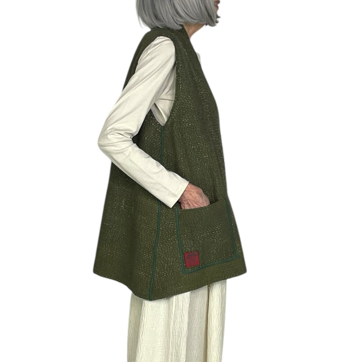 MUJI PATCH KIMONO VEST SHORT