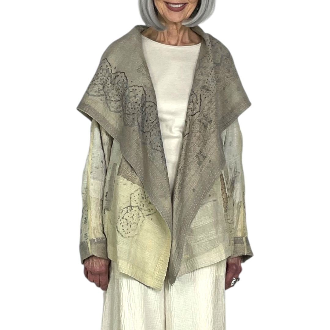 MOSAIC FRAY PATCH HOODED JACKET