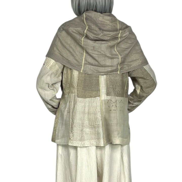 MOSAIC FRAY PATCH HOODED JACKET
