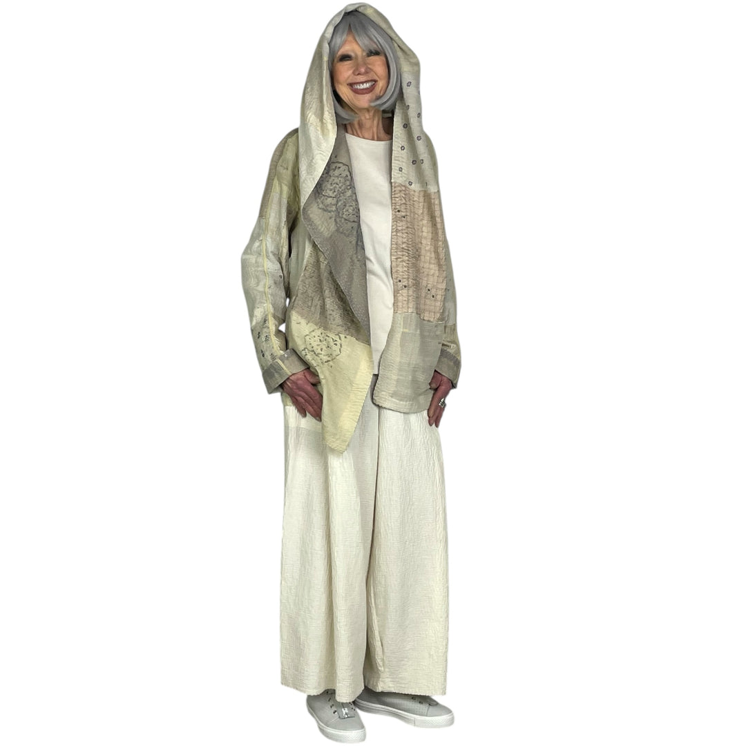 MOSAIC FRAY PATCH HOODED JACKET