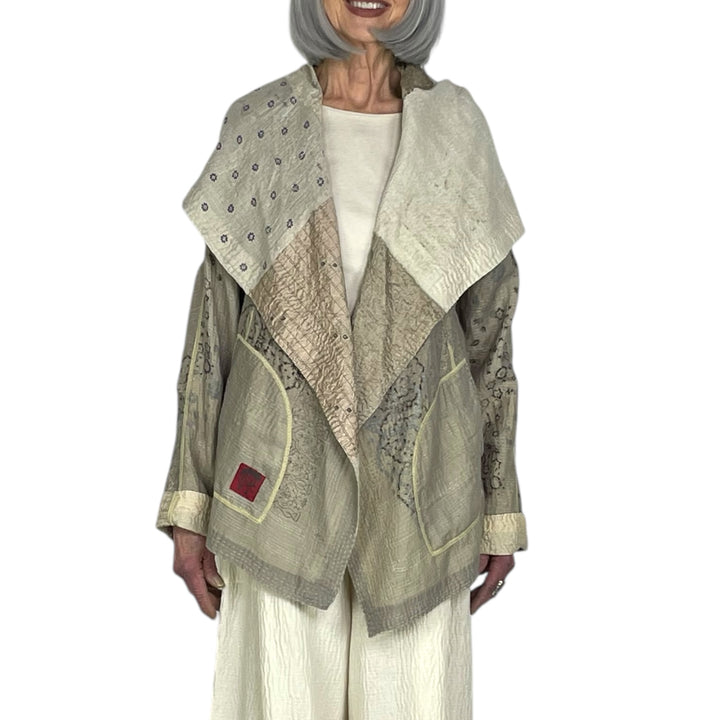 MOSAIC FRAY PATCH HOODED JACKET