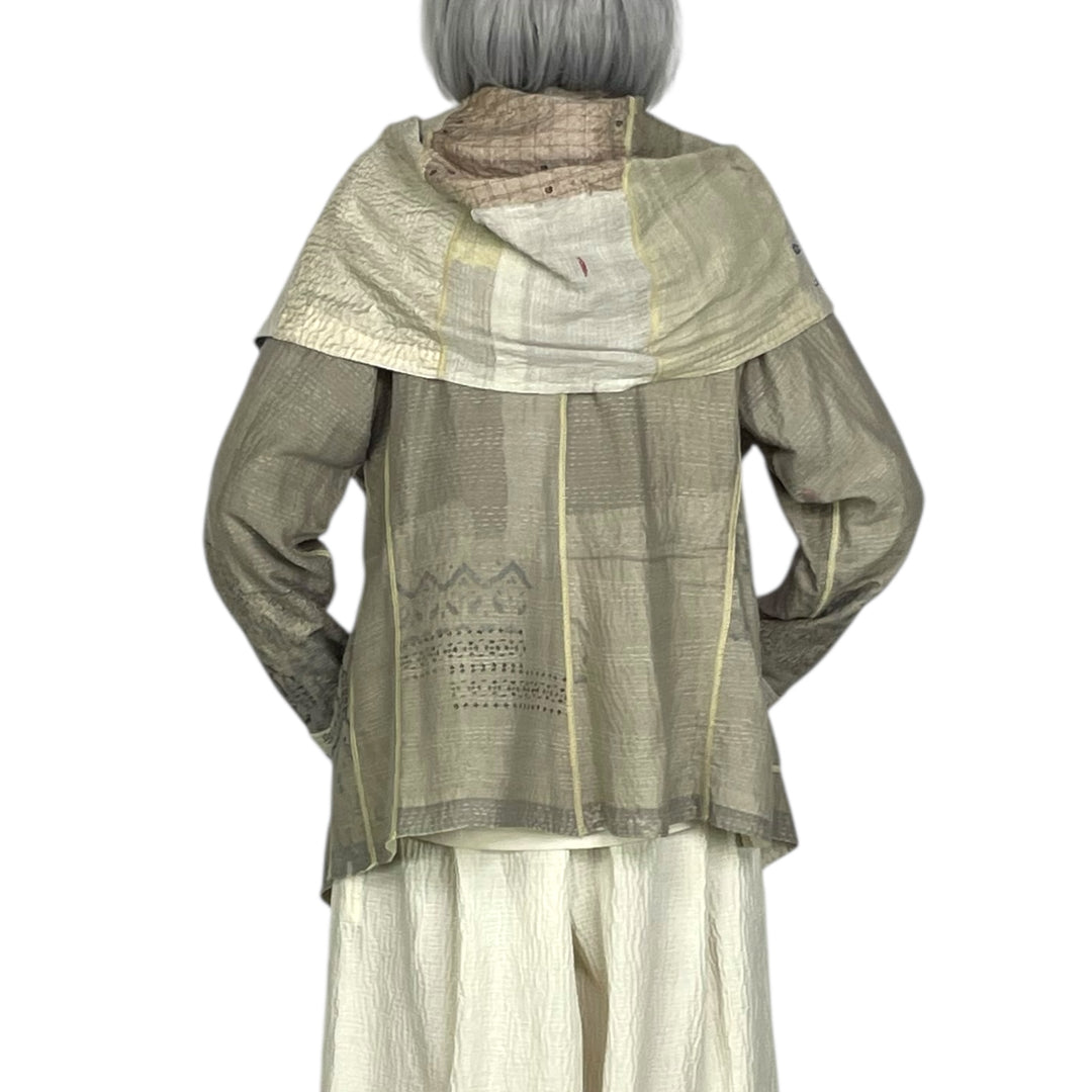 MOSAIC FRAY PATCH HOODED JACKET