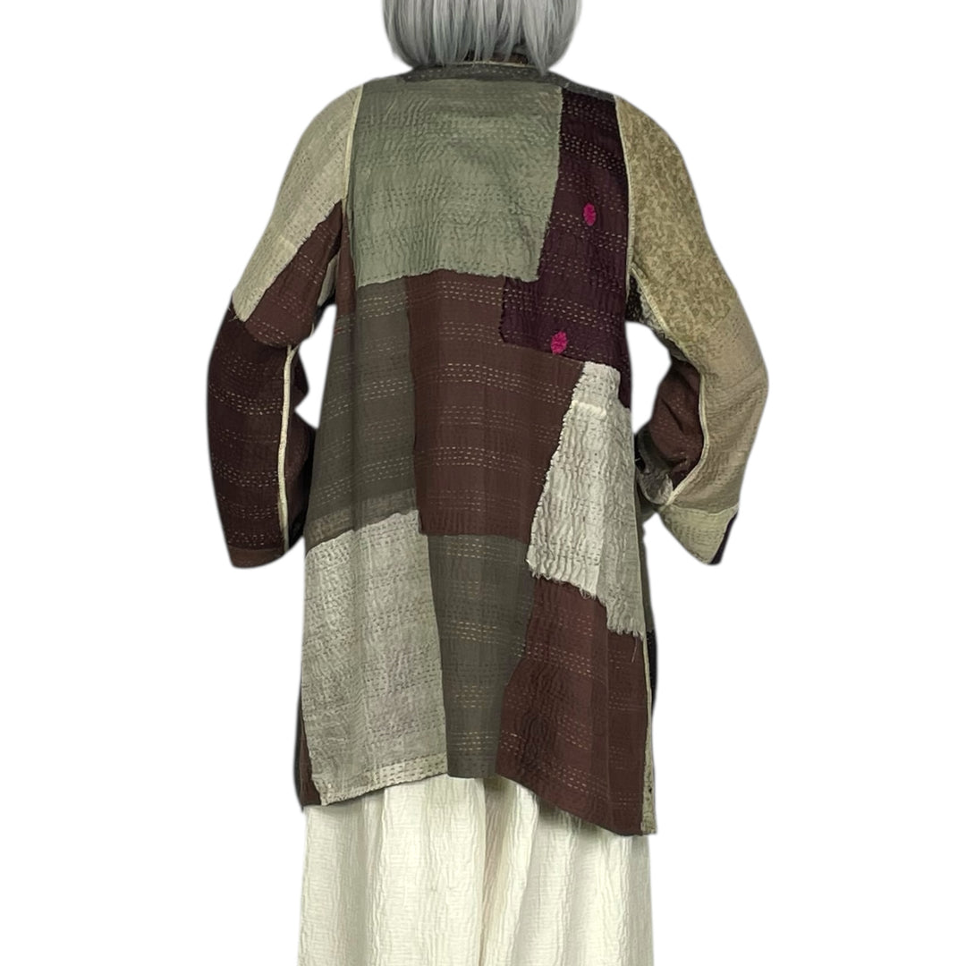 MOSAIC FRAY PATCH A-LINE JACKET