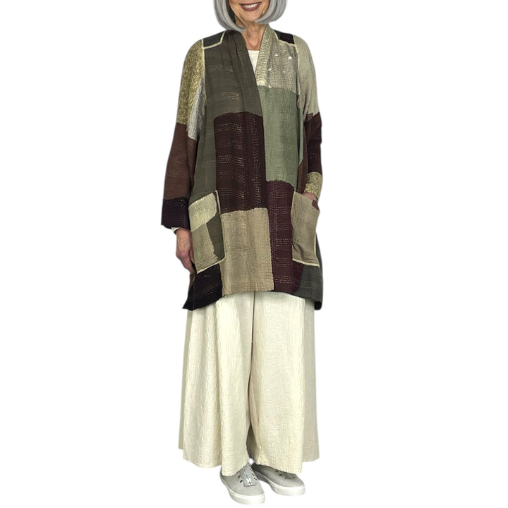 MOSAIC FRAY PATCH A-LINE JACKET