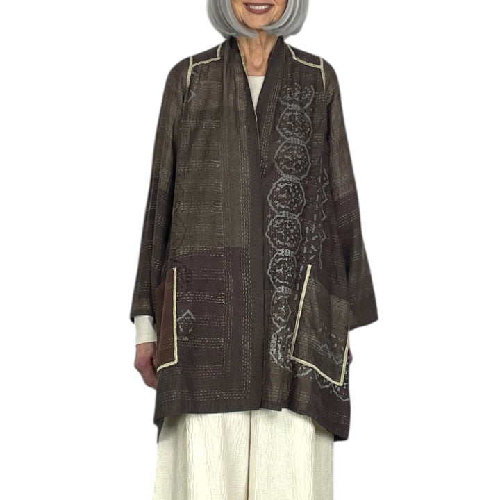 MOSAIC FRAY PATCH A-LINE JACKET