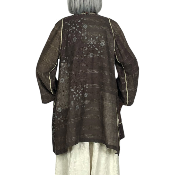MOSAIC FRAY PATCH A-LINE JACKET