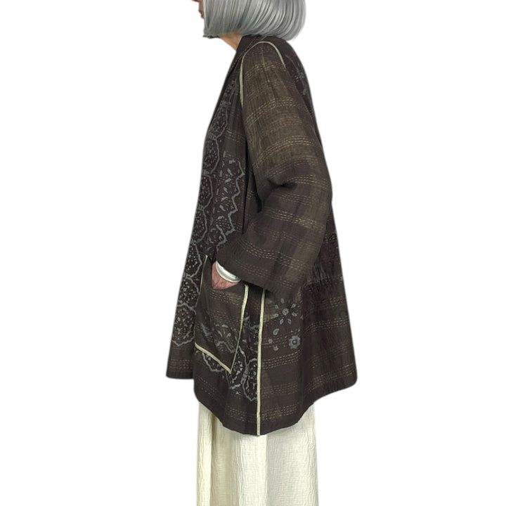 MOSAIC FRAY PATCH A-LINE JACKET