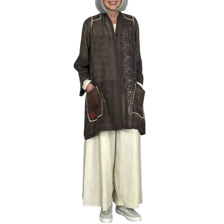 MOSAIC FRAY PATCH A-LINE JACKET