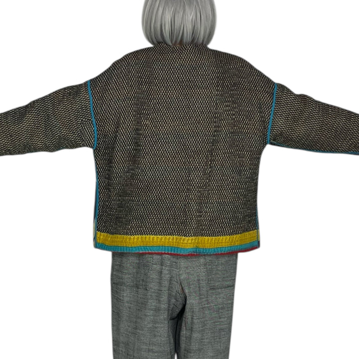 VINTAGE KANTHA CREW NECK SHORT JACKET