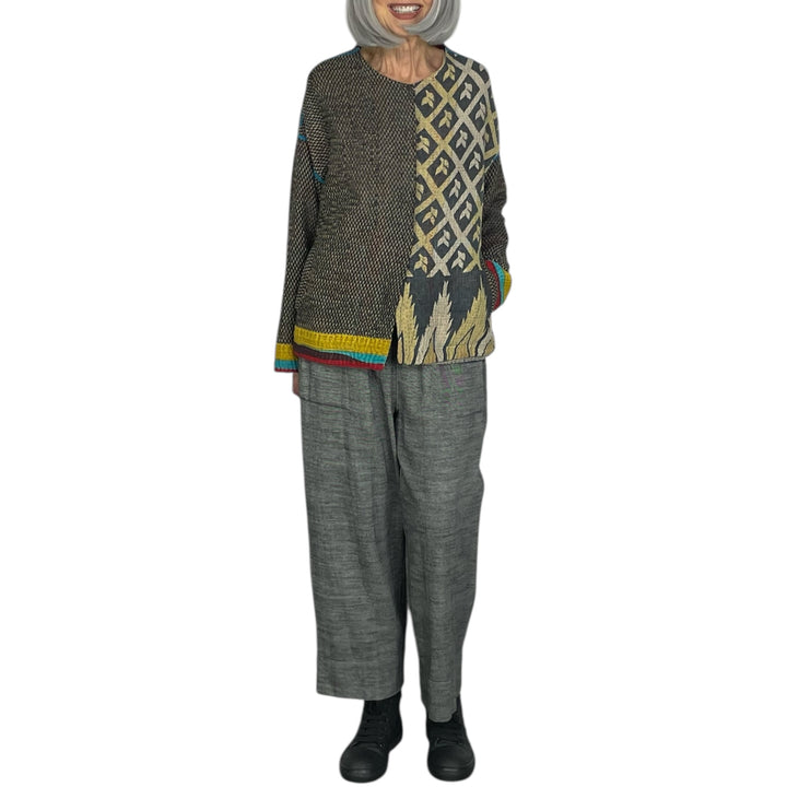 VINTAGE KANTHA CREW NECK SHORT JACKET