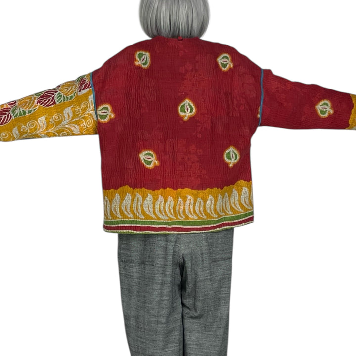 VINTAGE KANTHA CREW NECK SHORT JACKET