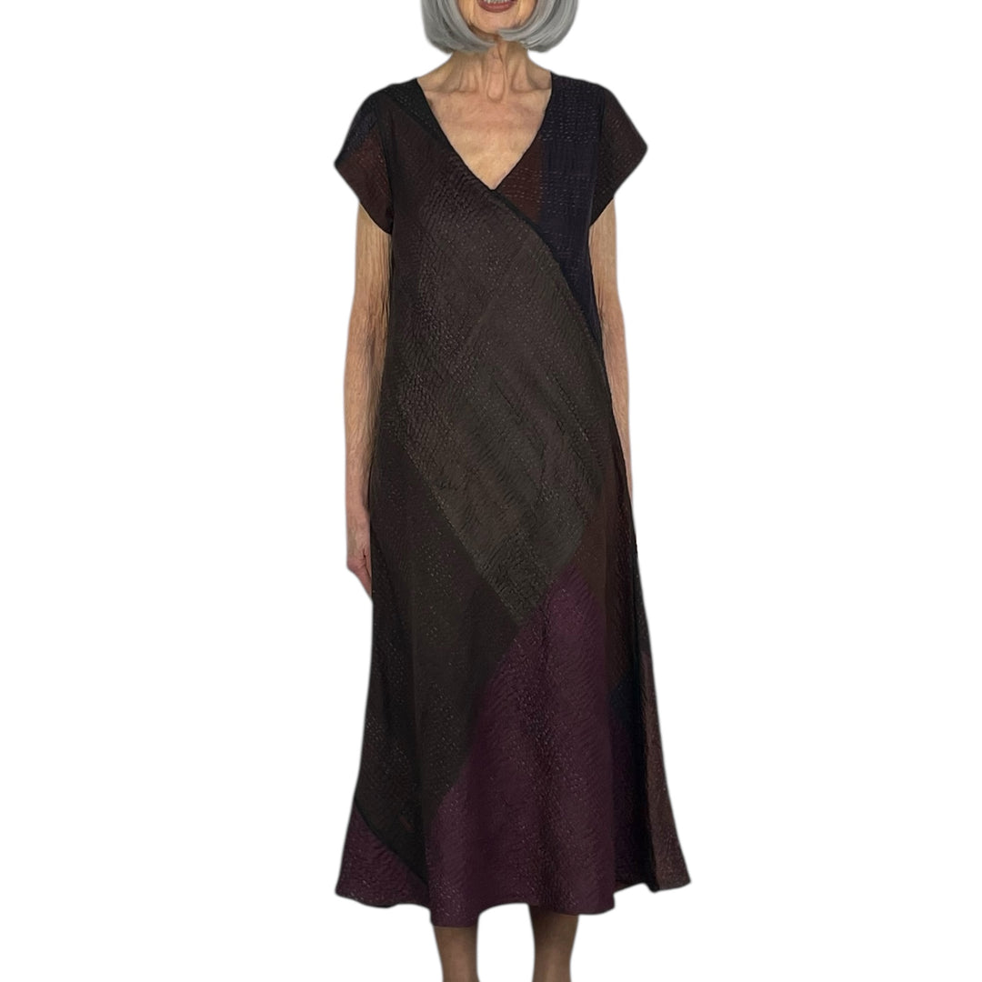 JAIPUR PATCH CAP SLEEVE FLARE DRESS