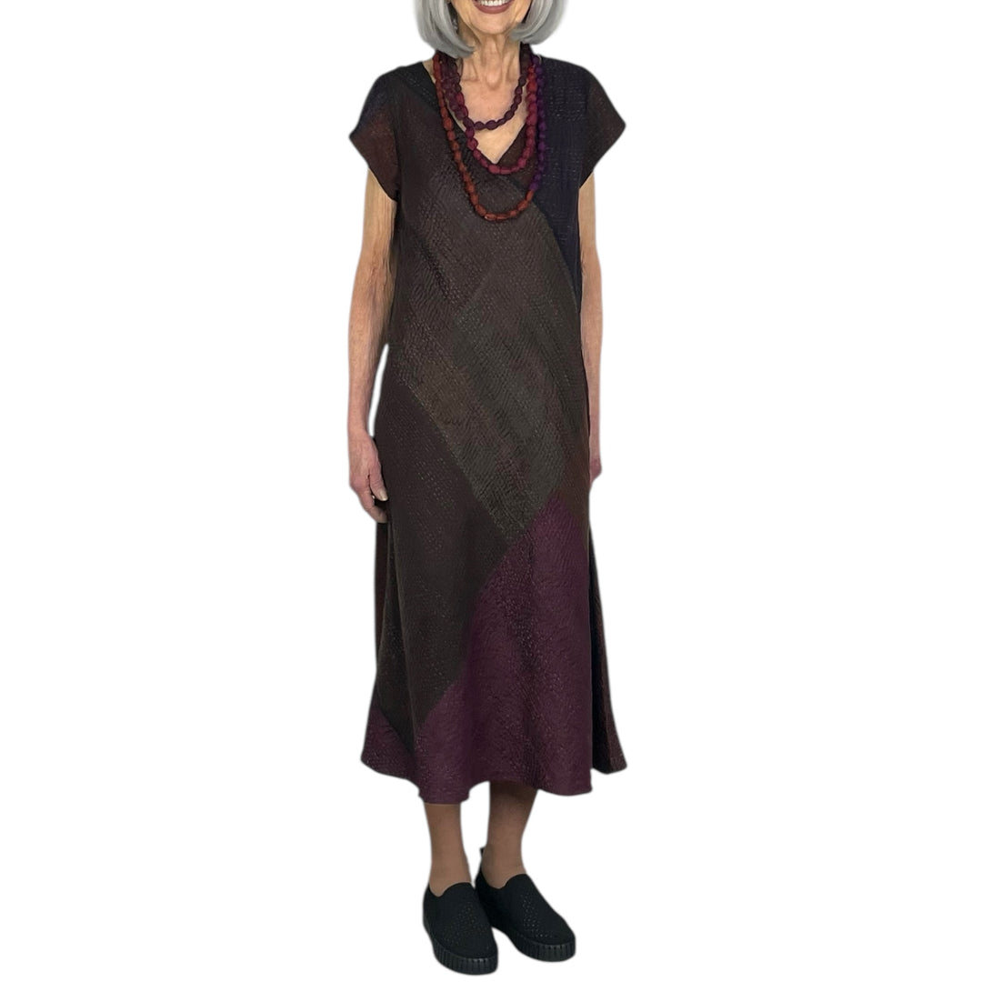 JAIPUR PATCH CAP SLEEVE FLARE DRESS