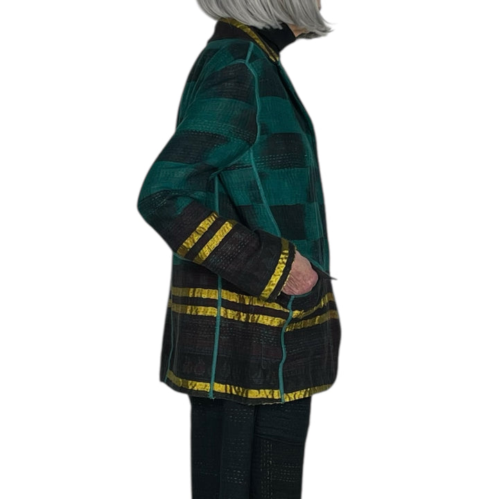 WOVEN VINTAGE KANTHA BASIC JACKET