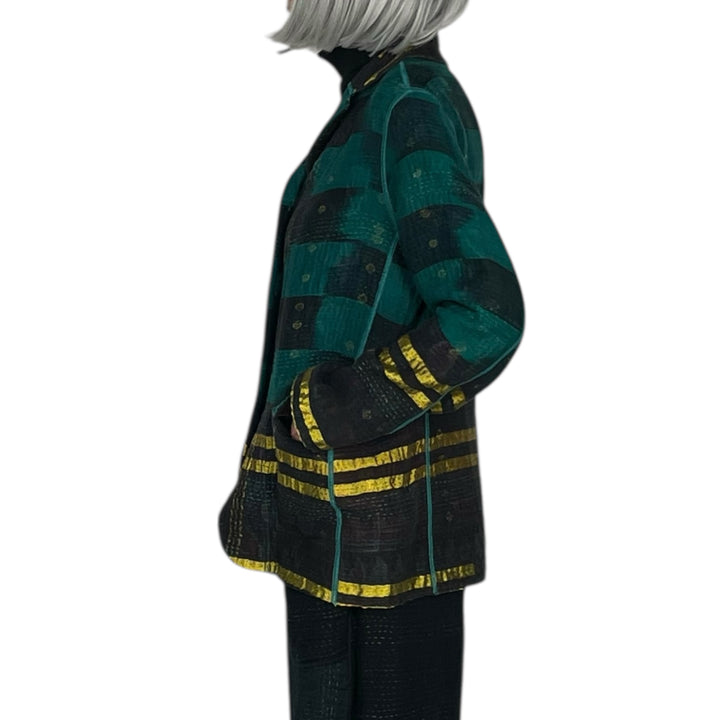 WOVEN VINTAGE KANTHA BASIC JACKET