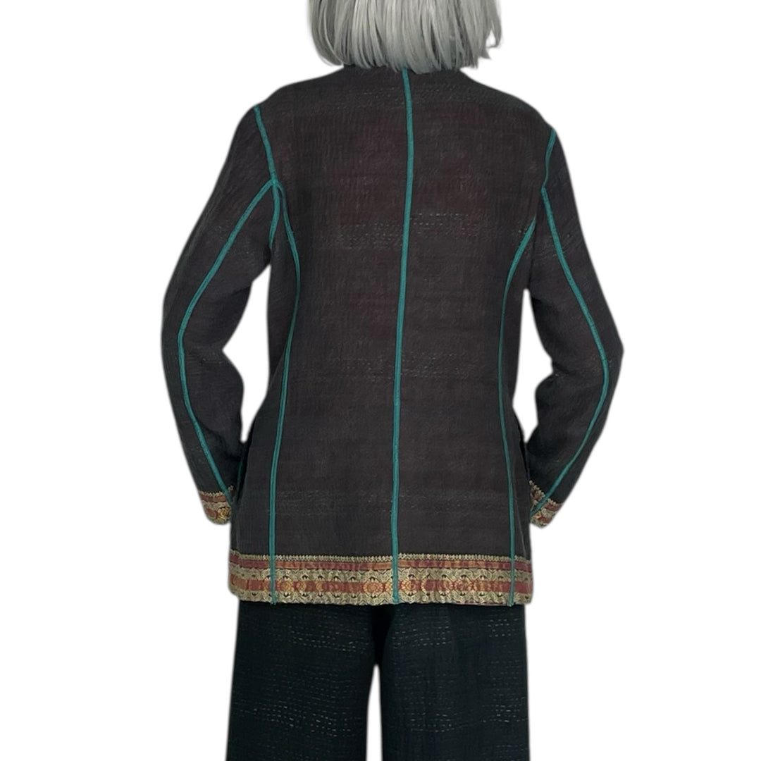 WOVEN VINTAGE KANTHA BASIC JACKET
