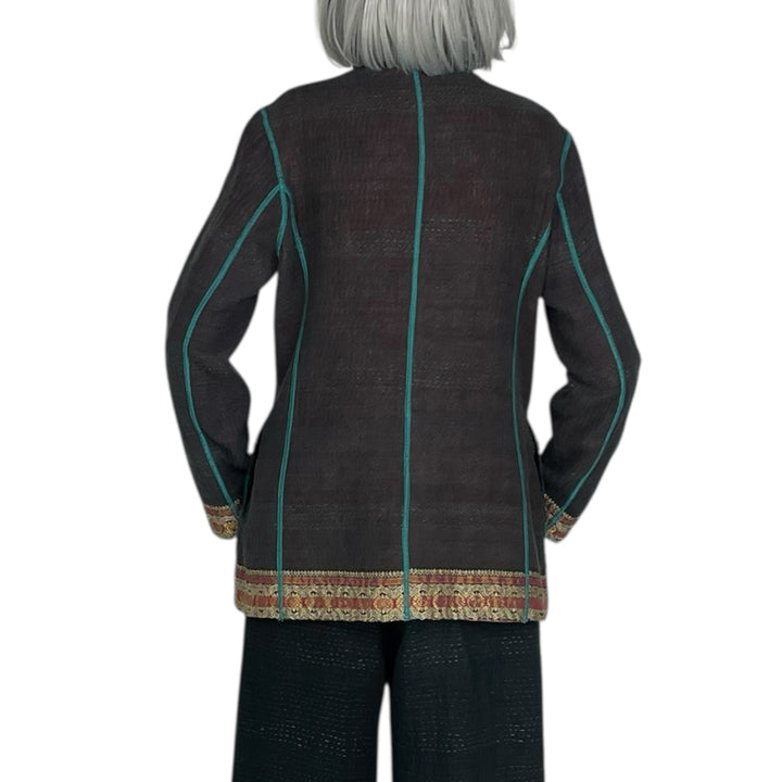 WOVEN VINTAGE KANTHA BASIC JACKET