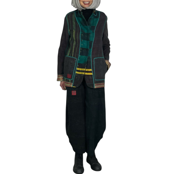 WOVEN VINTAGE KANTHA BASIC JACKET