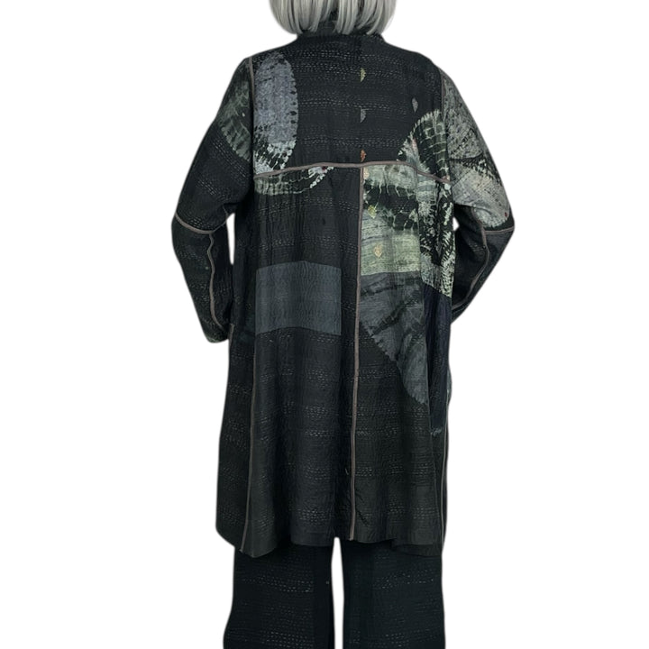 TIE DYE CIRCLE SHIBORI A-LINE DUSTER COAT
