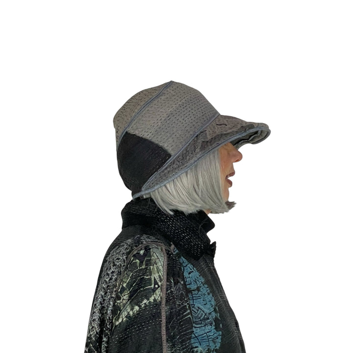 FRAYED PATCH CIRCULAR BRIM HAT