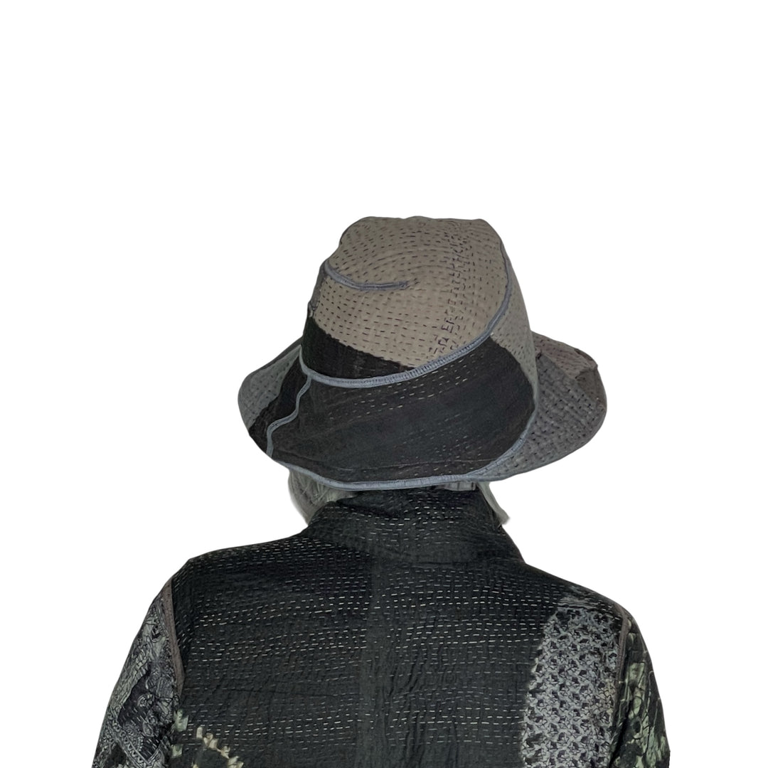 FRAYED PATCH CIRCULAR BRIM HAT