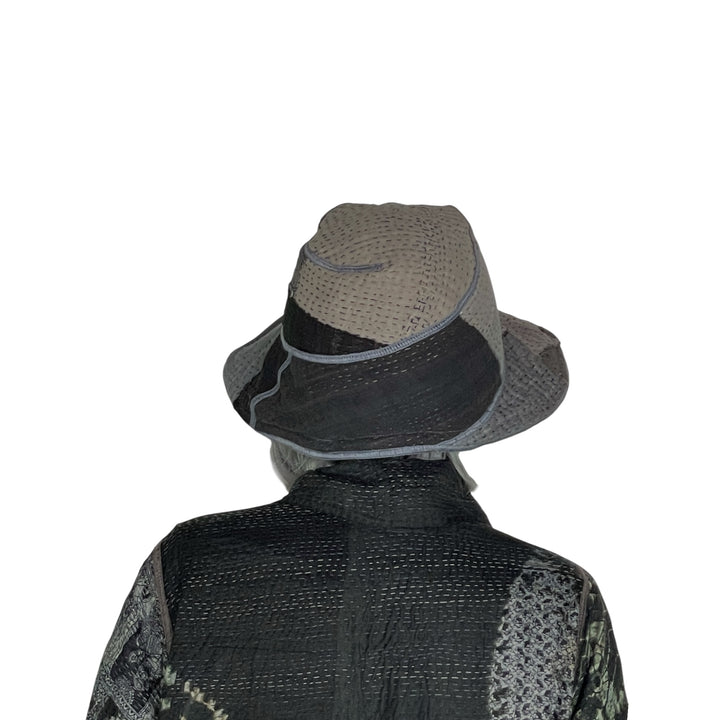 FRAYED PATCH CIRCULAR BRIM HAT