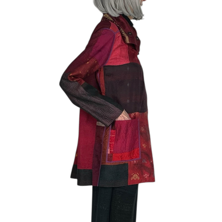 VINTAGE SILK PATCH POCKET JACKET