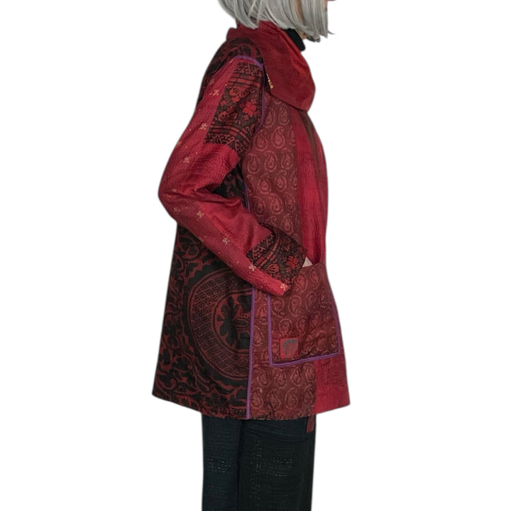 VINTAGE SILK PATCH POCKET JACKET