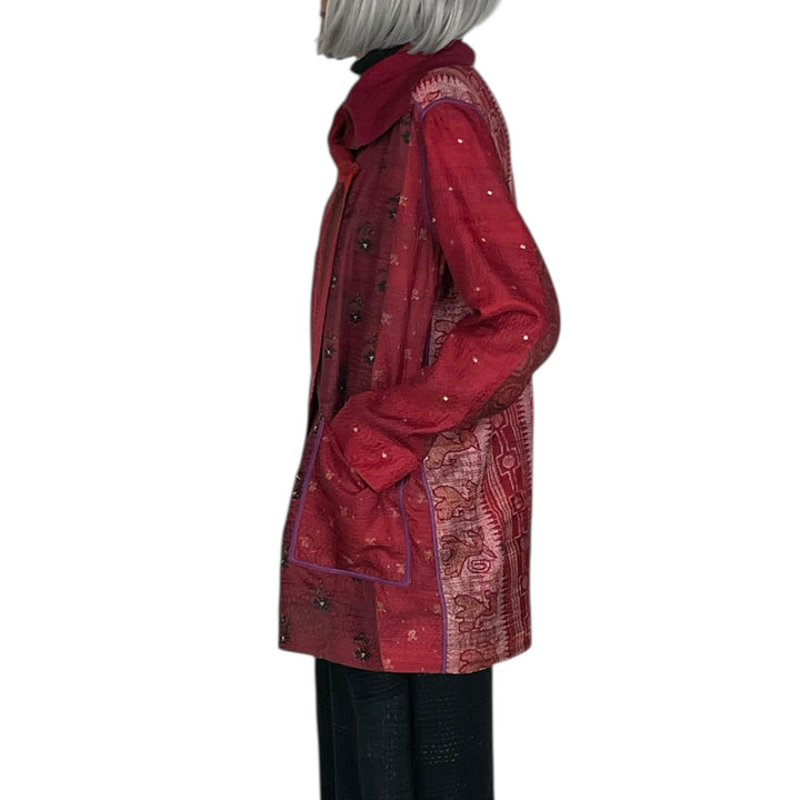 VINTAGE SILK PATCH POCKET JACKET