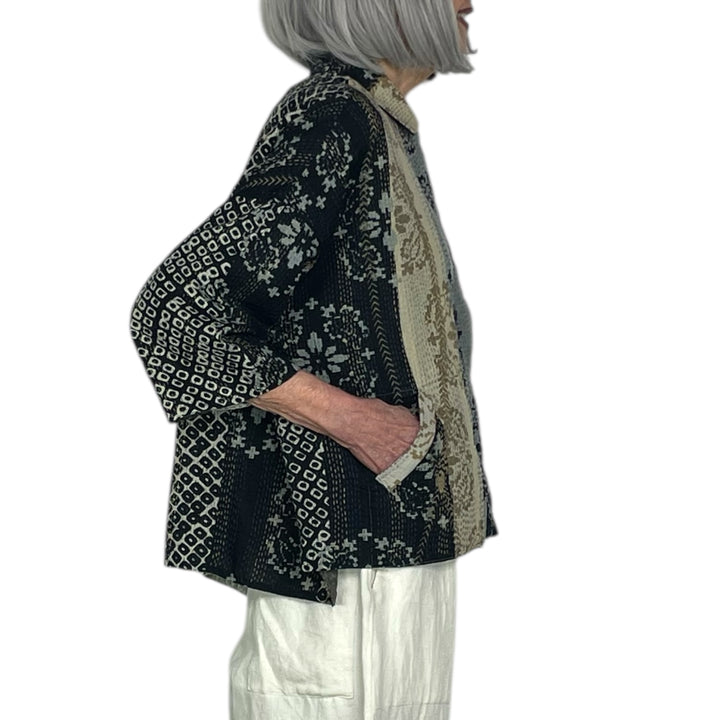 KIMONO PRINT/OMBRE CROP TENT SHIRT