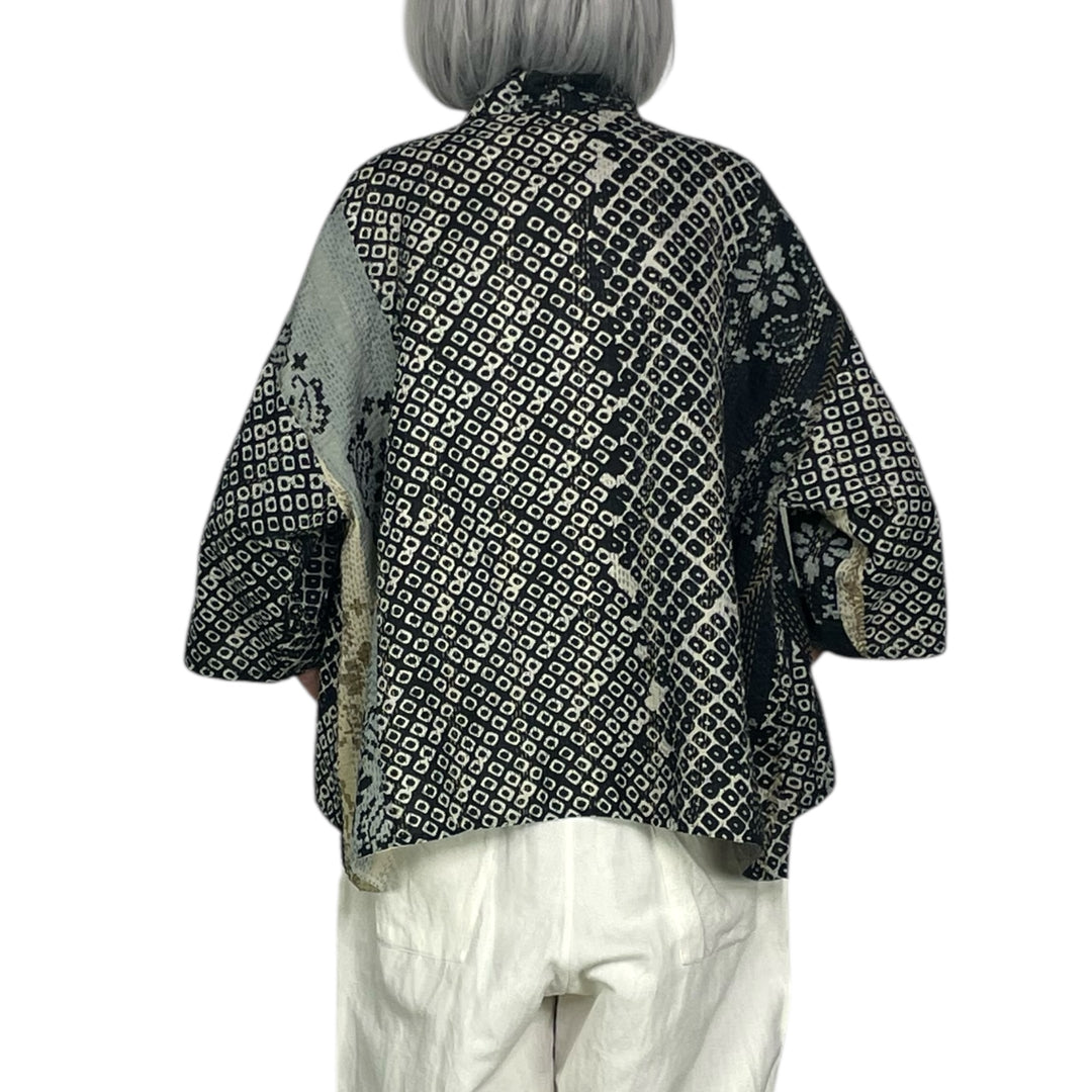KIMONO PRINT/OMBRE CROP TENT SHIRT