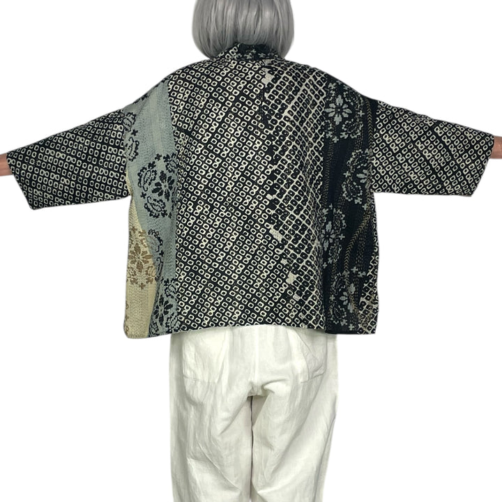 KIMONO PRINT/OMBRE CROP TENT SHIRT