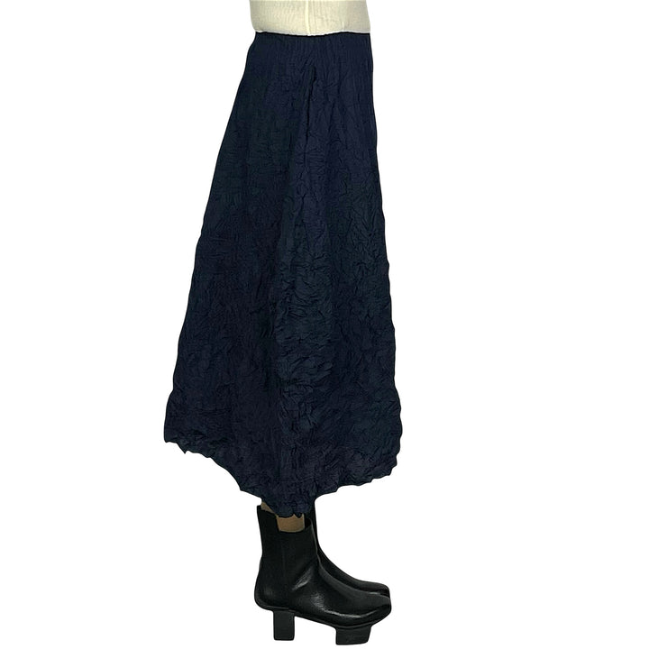 SOLID CRUSH PLEAT A-LINE SKT