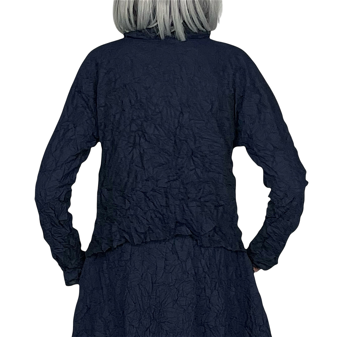 SOLID CRUSH PLEAT HOODED JACKET