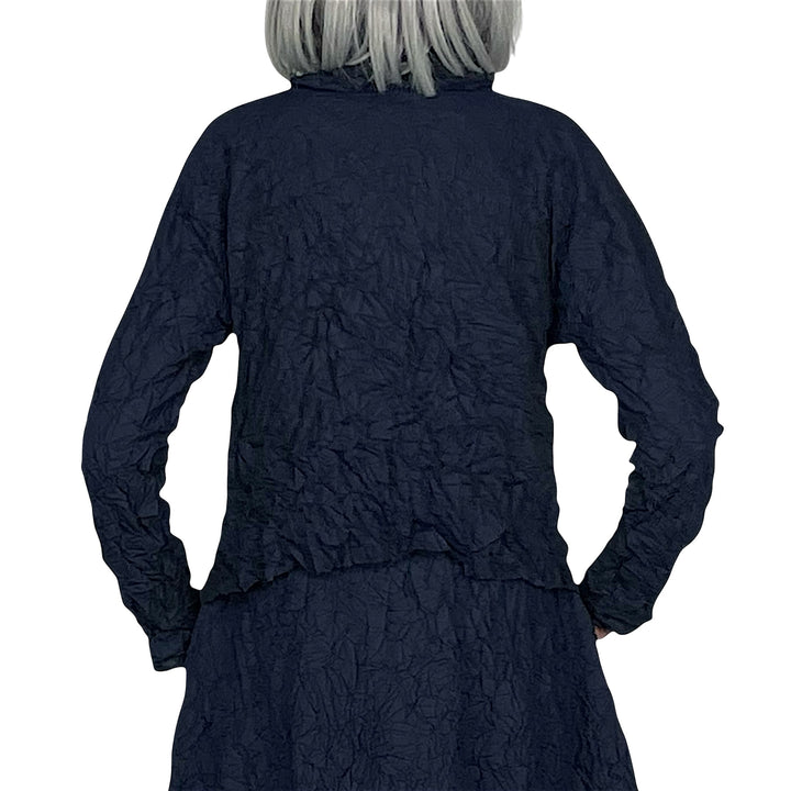 SOLID CRUSH PLEAT HOODED JACKET
